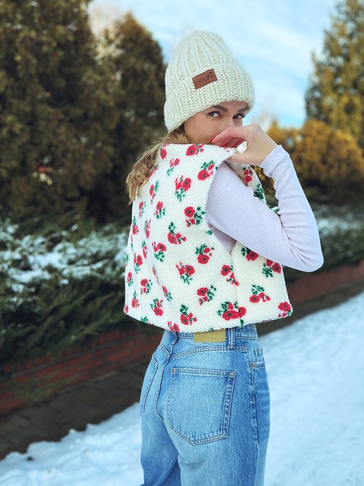 kamizelki damskie Flower Sheep - polarowa kamizelka z bawełnianą podszewką