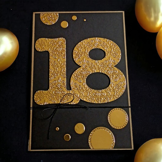kartki scrapbooking KARTKA A5 z Twoimi życzeniami : glam : 18 urodziny