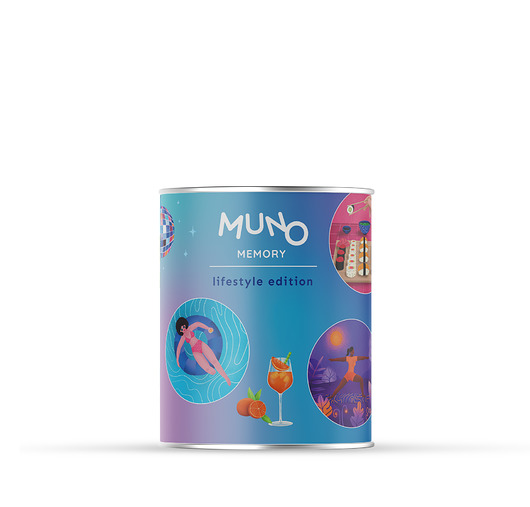gry edukacyjne dla dzieci Karty MunoMemory Lifestyle Edition by Małgorzata Zych w ozdobnej tubie Muno P
