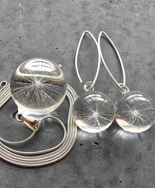 zestaw-dmuchawce w żywicy 1 Grol Jewellery