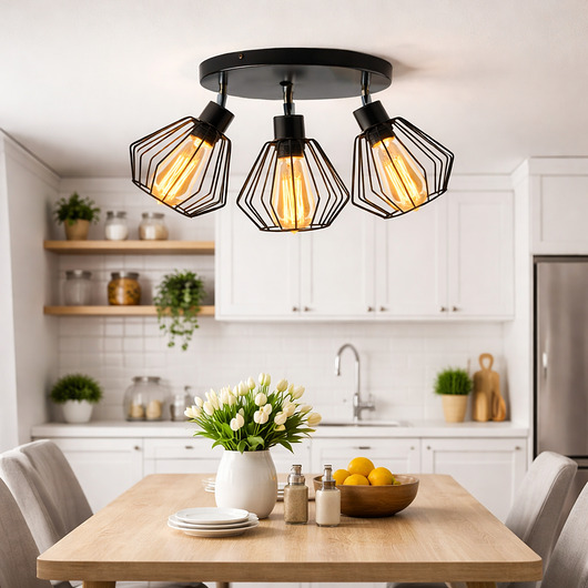 lampy wiszące Loftowa 3-płomienna lampa sufitowa z regulowanymi kloszami GIJON LOFT