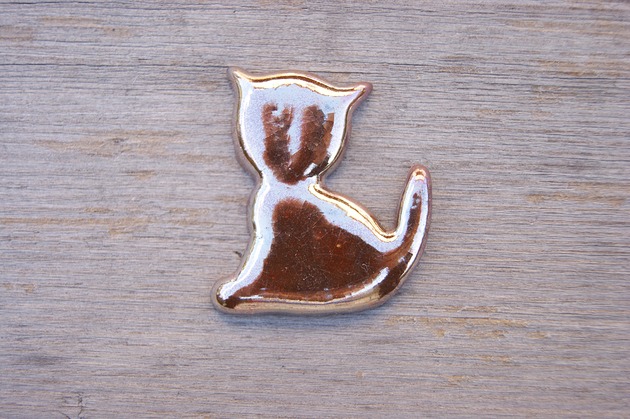 magnesy Ceramiczny magnes kot złoty