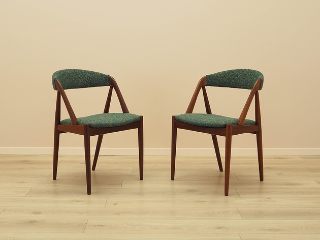 krzesła Komplet dwóch krzeseł tekowych, duński design, lata 70,  Kai Kristiansen