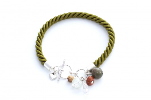 oliwkowy: mamur, piasek pustyni, jaspis, opal DOTS handmade