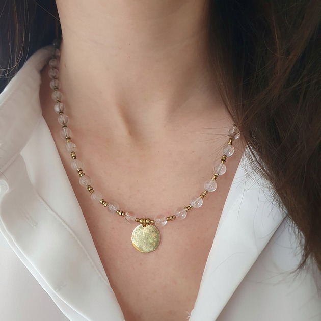 naszyjniki - inne Naszyjnik z kryształem górskim