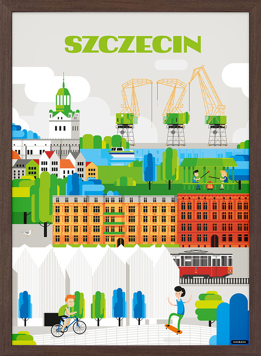 Plakat Szczecin, 50x70 NIEMAPA