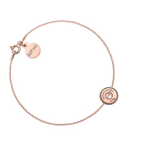 srebrne naszyjniki Bransoletka z różowego złota z odważnikiem do hantli STRONG WOMEN 5 KG