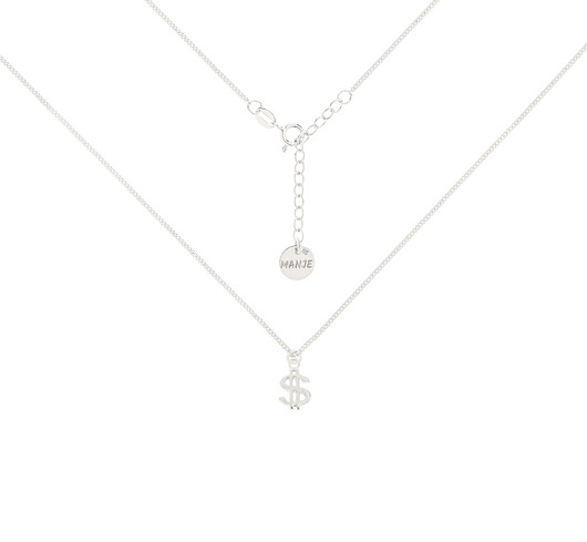 chokery Srebrny choker pancerka z dolarem