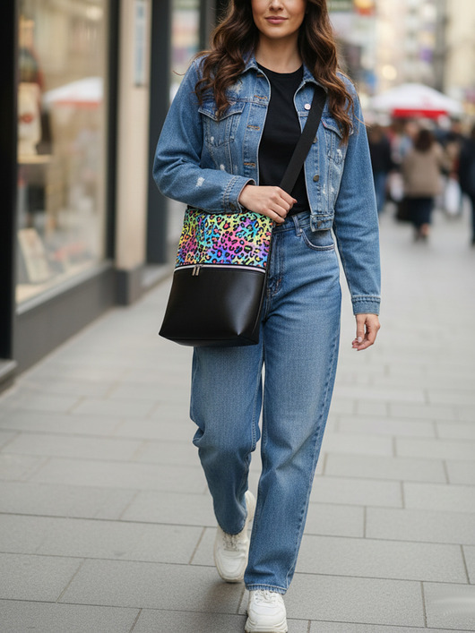 torby na ramię Torebka damska pink leopard z ekoskóry na co dzień