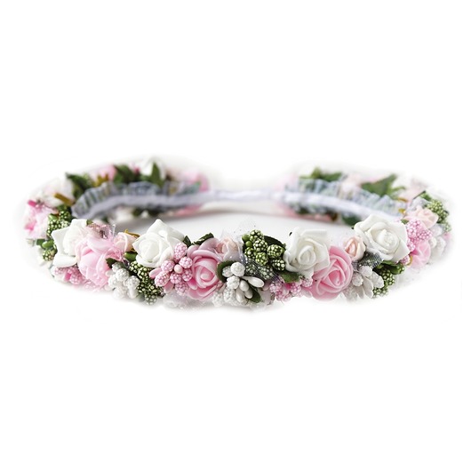 wianki komunijne Wianek komunijny 2022 kwiaty białe różowe