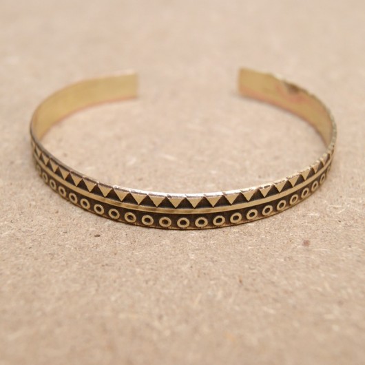 Aztec pattern - bracelet - brass 7 mm - 001 SHEandHE