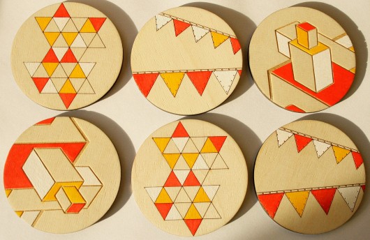 Geometryczne podstawki pod kubek laserlightstudio