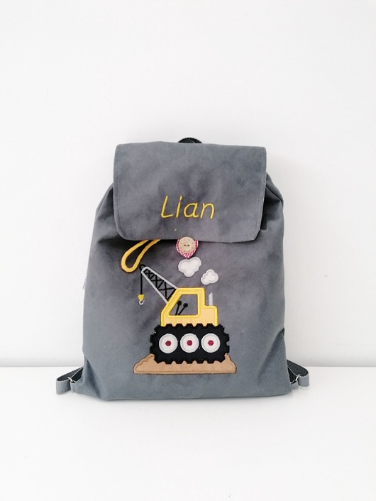 torebki, worki i plecaki dziecięce Personalizowany plecak przedszkolaka z dźwigiem