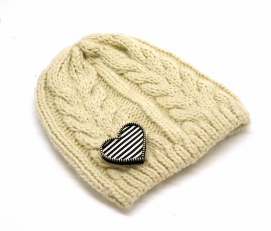 I love U/ Black Stripes-  broszka brocha Coquet Coquet