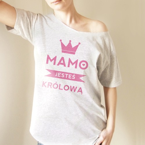 Mamo jesteś szary oversize ONE MUG A DAY