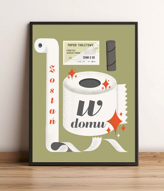 plakaty Plakat zostań w domu   30x40