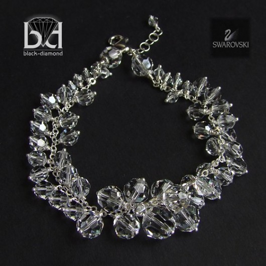 Gronkowa Bransoletka kryształ Swarovski Black Diamond