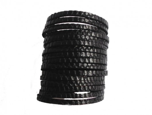 Bransoleta skórzana czarna CROC Mikashka