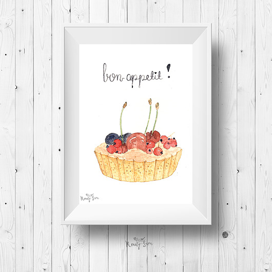 Plakat kuchenny A4 - Babeczka   Merely Susan