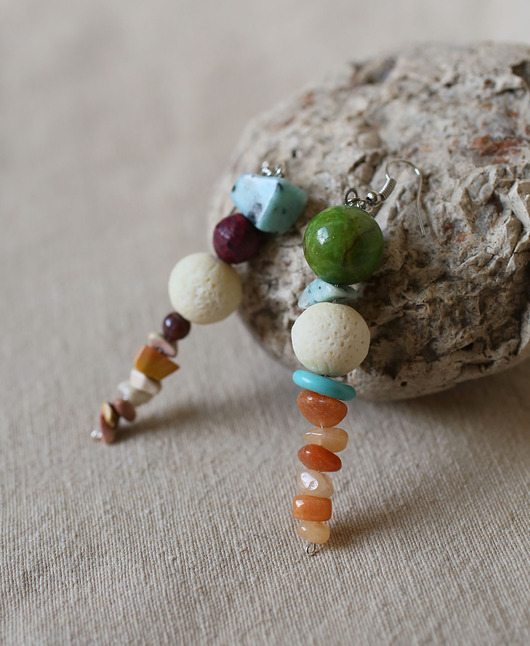 kolczyki - inne Asymetryczne księżycowe kolczyki