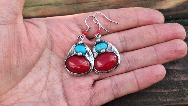 kolczyki z kamieniami Kolczyki Piekło niebo