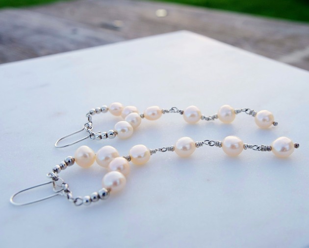 kolczyki srebrne Kolczyki srebrne Dłuuuugie i perłowe