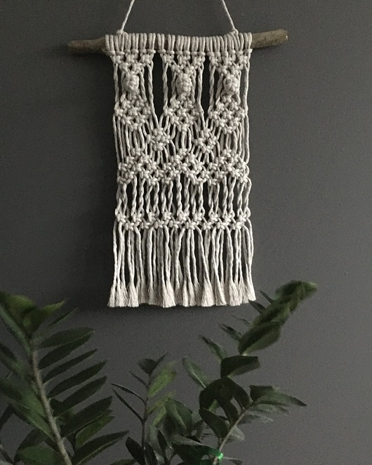 Makrama Makatka Szara Boho Makrama By Wiewiorska