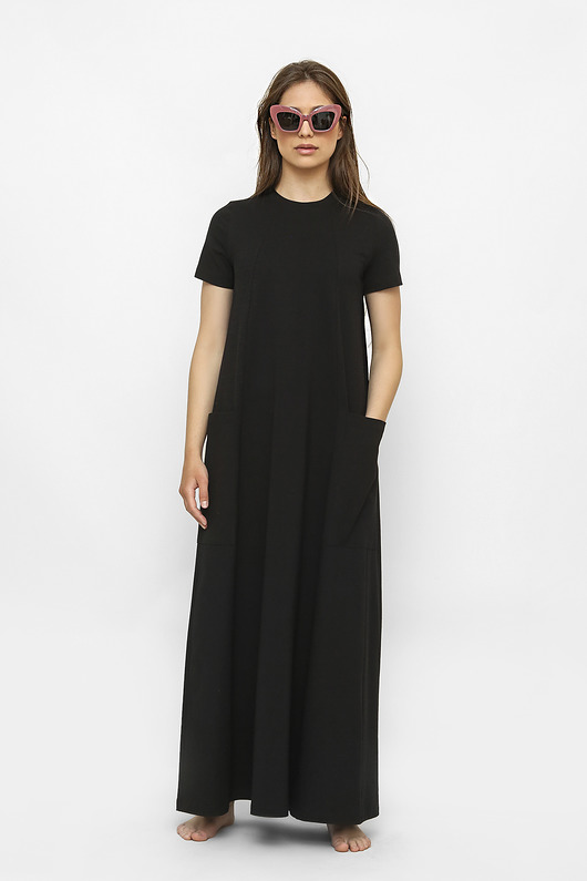 sukienki maxi damskie Letnia sukienka maxi Sabina czarna