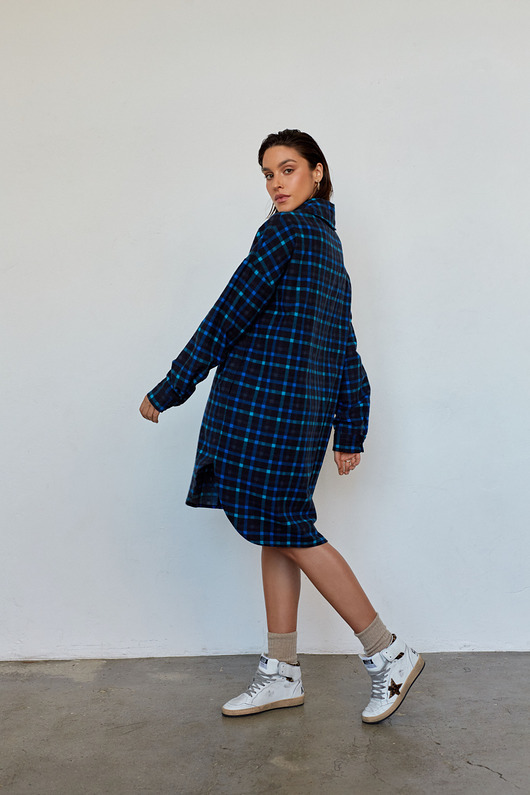 sukienki midi damskie Flanelowa sukienką w kratę SOLVA