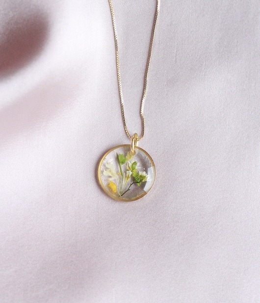 Wisiorek z zielenią i żółcią Flores Jewellery