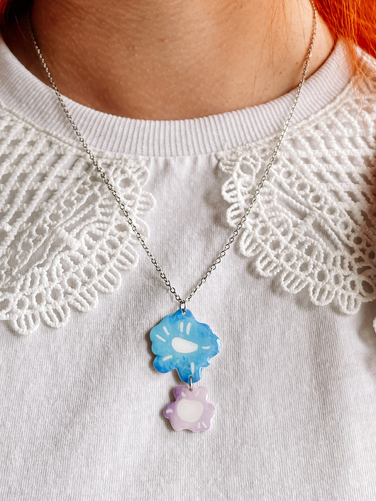 naszyjniki - inne Wyrazisty naszyjnik z motywem kwiatowym - kolorowa biżuteria handmade boho