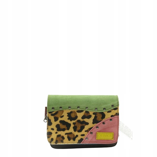 saszetka nerka Nerka zamszowa, wygodna unikalna, damska ze skrawków, zero waste, OLIVKA