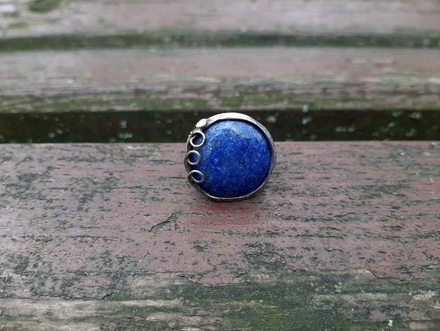 Lapis lazuli vol.2 - pierścionek regulowany po drugiej stronie lustra