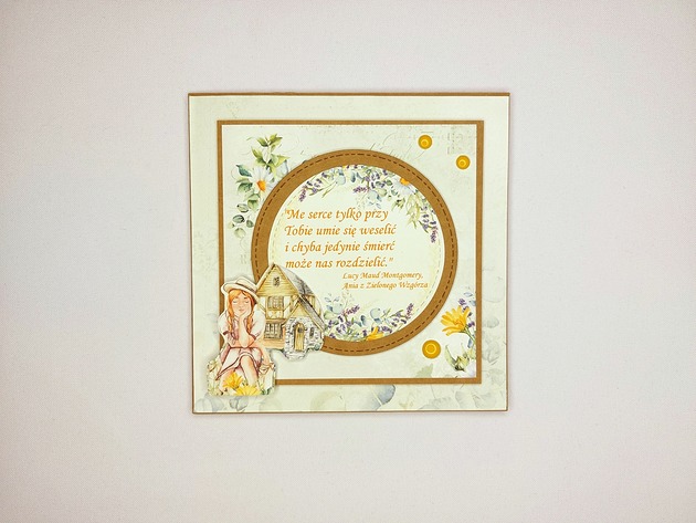 kartki scrapbooking Kartka z cytatem Ania z Zielonego wzgórza 9