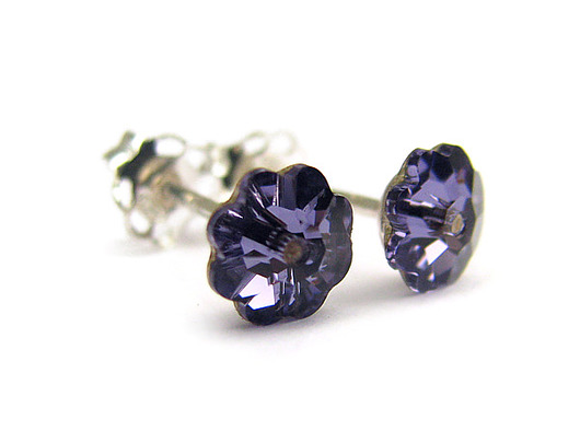 kolczyki swarovski Kolczyki Swarovski - kryształySwarovski- Tanzanit