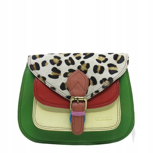 torby na ramię Torebka listonoszka elegancka regulowany pasek skórzana kolorowa OLIVKA