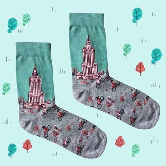 Skarpetki PAŁAC ROWERKI RETRO LOVE POLAND DESIGN