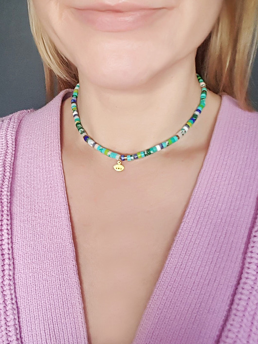 wisiory Azzurro occhio choker z kamieni naturalnych