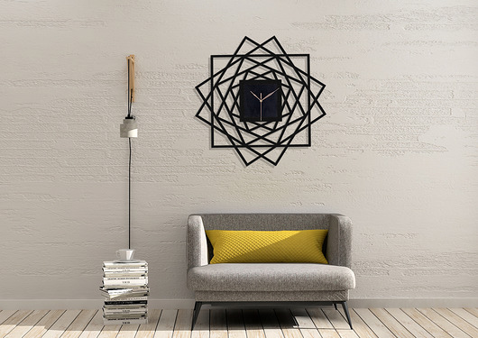 Dekoracyjny zegar ażurowy, geometryczny 60 cm  ORNAMENTI