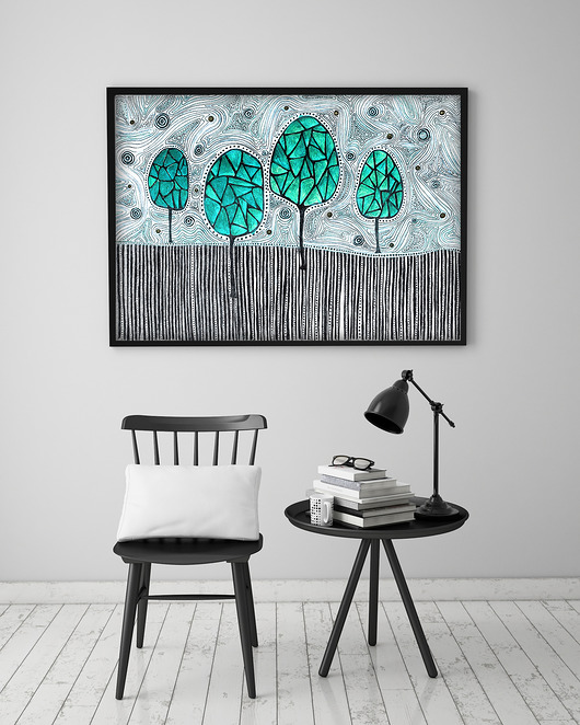 Lodowe drzewa 50x70cm Malgorzata Domanska