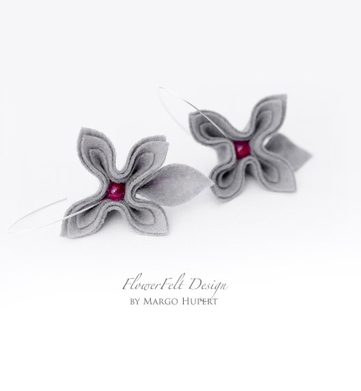szare z fuksją FlowerFelt Design