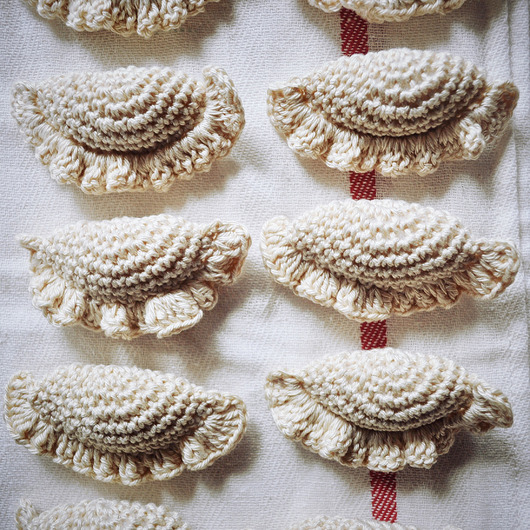 Szydełkowe pierogi - zestaw 6 sztuk,Montessori Cotton Art Wood