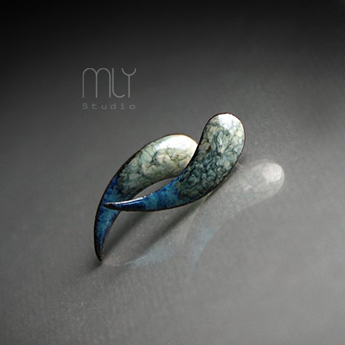 kolczyki ceramiczne Kły Latte/stal chirurgiczna/