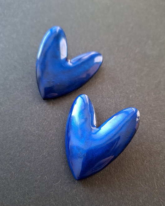 kolczyki z masy plastycznej Kolczyki ecce serce no9