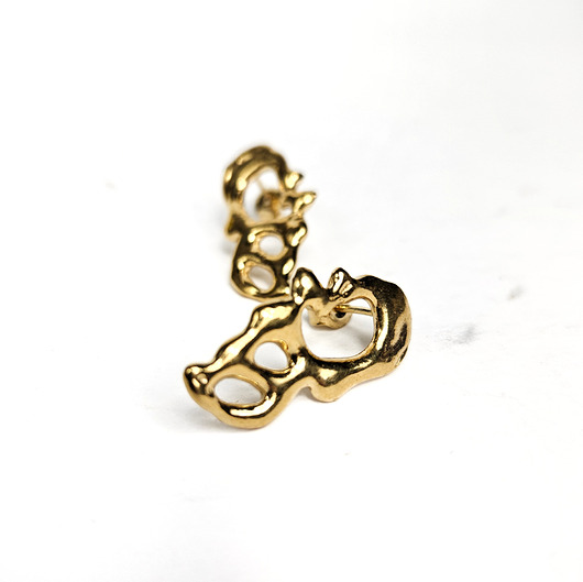 kolczyki pozłacane Ażurowe organiczne pozłacane kolczyki SMUGI