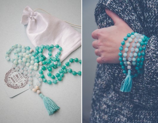 VAIJAYANTI MALA // naszyjnik JOGA jadeity jedwab NOMAD ACCESSORIES