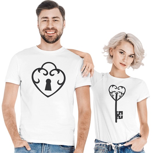 koszule damskie  Koszulki dla pary klucz kłódka