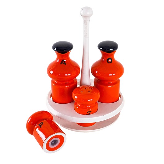 kuchnia - różne Ceramiczny zestaw do przypraw, włoski design, lata 60, produkcja: Włochy