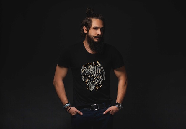 t-shirty męskie Koszulka organiczna z nadrukiem Dark Owl