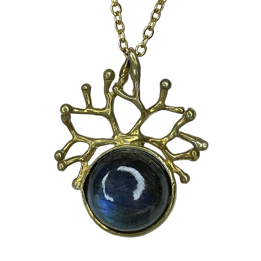 wisiory Naszyjnik z labradorytem Korona nocy